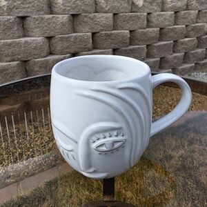 Starbucks White 16oz Bone China Siren Wink Face and Tail Mug